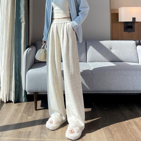 FA52663# 糯米裤子女春秋新款高级垂感直筒宽松慵懒休闲显瘦阔腿裤  服裝批發女裝批發服飾貨源