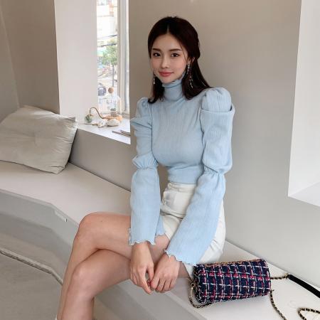 FA52701# 秋冬套装裙两件套气质时尚高领喇叭袖上衣女显瘦半身裙  服裝批發女裝批發服飾貨源