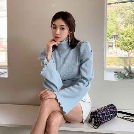 FA52701# 秋冬套装裙两件套气质时尚高领喇叭袖上衣女显瘦半身裙  服裝批發女裝批發服飾貨源