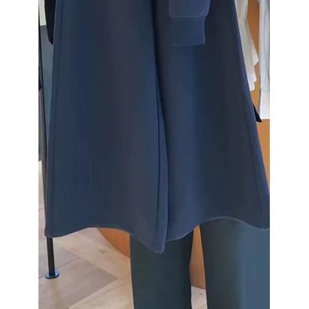 FA52703# 超火穿搭一整套女秋蓝色半高领运动卫衣外套休闲阔腿裤两件套  服裝批發女裝批發服飾貨源