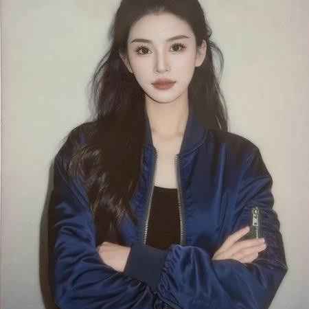 FA52706# 今年流行藏蓝色棒球服外套女秋季新款独特超好看夹克拉链上衣  服裝批發女裝批發服飾貨源