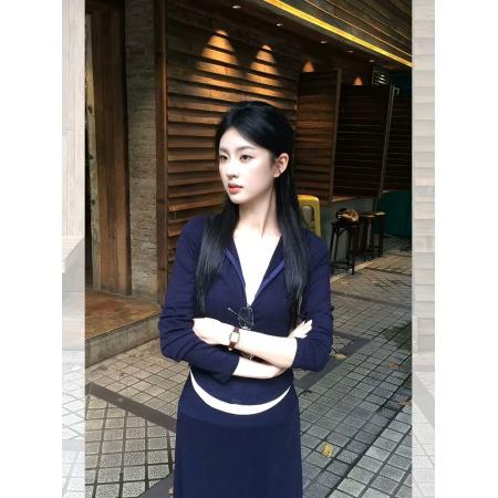 FA52707# 早秋新款女装一整套减龄洋气时尚显瘦宽松上衣高腰半身裙套装  服裝批發女裝批發服飾貨源