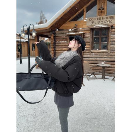 FA52725# 毛领夹克棉服冬季短款加厚座山雕外套解构设计感情侣棉  服裝批發女裝批發服飾貨源