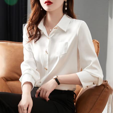 FA52765# 春季新款2026韩版百搭修身气质通勤气质基础款长袖衬衫女上衣  服裝批發女裝批發服飾貨源
