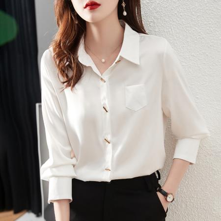 FA52765# 春季新款2026韩版百搭修身气质通勤气质基础款长袖衬衫女上衣  服裝批發女裝批發服飾貨源