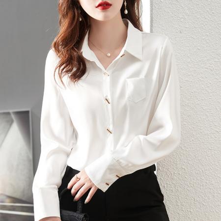 FA52765# 春季新款2026韩版百搭修身气质通勤气质基础款长袖衬衫女上衣  服裝批發女裝批發服飾貨源