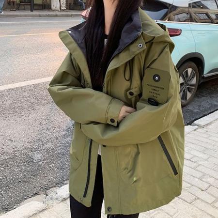 FA52784# 春季外套男女冲锋衣新款小个子防风夹克登山服户外运动休闲潮  服裝批發女裝批發服飾貨源