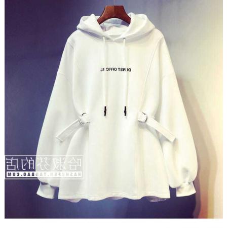 FA52785# 大码斤韩版慵懒风刺绣卫衣女宽松秋冬加绒加厚连帽百搭外套  服裝批發女裝批發服飾貨源