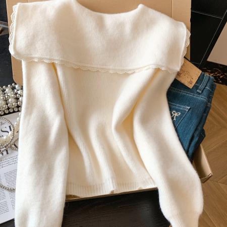 FA52792# ～秋冬新款韩版chic娃娃领毛衣外套女洋气减龄针织开衫  服裝批發女裝批發服飾貨源