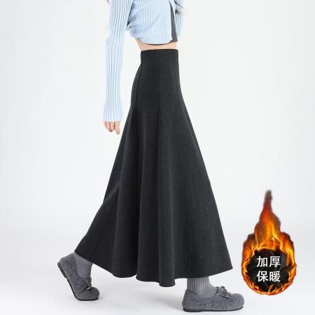 FA52801# 松紧腰裙子毛呢高腰显瘦大摆气质伞裙女秋冬新款半身裙  服裝批發女裝批發服飾貨源