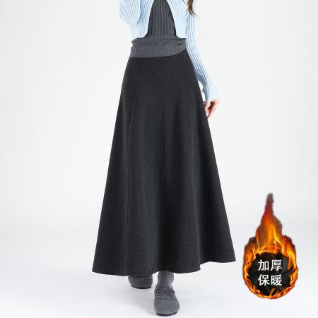 FA52801# 松紧腰裙子毛呢高腰显瘦大摆气质伞裙女秋冬新款半身裙  服裝批發女裝批發服飾貨源