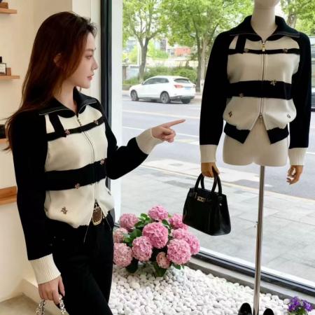 FA52817# 甜美风撞色洋气针织衫今年流行的爆款女装冬季新款上衣设计感毛衣  服裝批發女裝批發服飾貨源