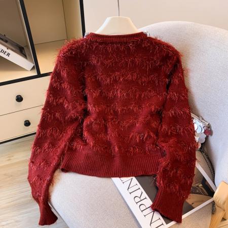 FA52823# 2026春今年本命年流行的慵懒风独特漂亮毛衣女减龄洋气针织衫上衣  服裝批發女裝批發服飾貨源