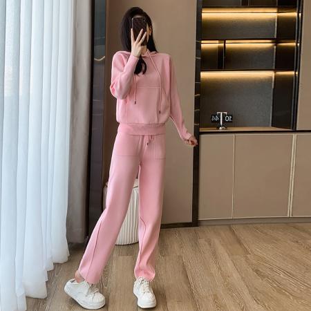 FA52826# 秋冬新款韩版简约风连帽衫套头卫衣时尚宽松打底两件套  服裝批發女裝批發服飾貨源