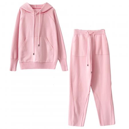 FA52826# 秋冬新款韩版简约风连帽衫套头卫衣时尚宽松打底两件套  服裝批發女裝批發服飾貨源