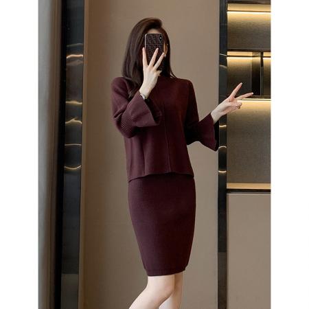 FA52827# 秋季新品俏皮活泼套装裙炸街高级感港风复古chic两件套女  服裝批發女裝批發服飾貨源