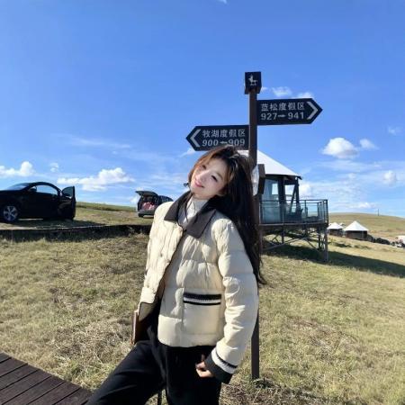 FA52837# 杏色短外套羽绒服杏色小香风百搭款时尚宽松甜美风女装娃娃脸上衣  服裝批發女裝批發服飾貨源