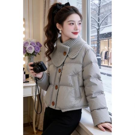 FA52844# 巨好看加厚外套女秋冬新款时尚设计款小个子通勤棉服棉袄棉衣  服裝批發女裝批發服飾貨源