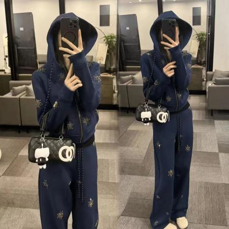 FA52845# 慵懒风高级感穿搭套装女秋冬新款显瘦减龄时尚休闲潮流三件套  服裝批發女裝批發服飾貨源