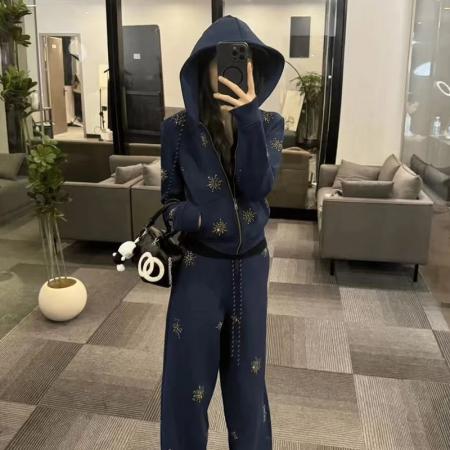 FA52845# 慵懒风高级感穿搭套装女秋冬新款显瘦减龄时尚休闲潮流三件套  服裝批發女裝批發服飾貨源