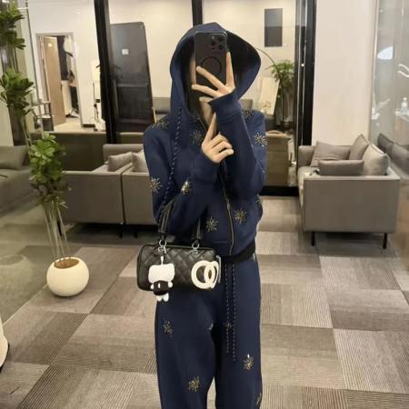 FA52845# 慵懒风高级感穿搭套装女秋冬新款显瘦减龄时尚休闲潮流三件套  服裝批發女裝批發服飾貨源