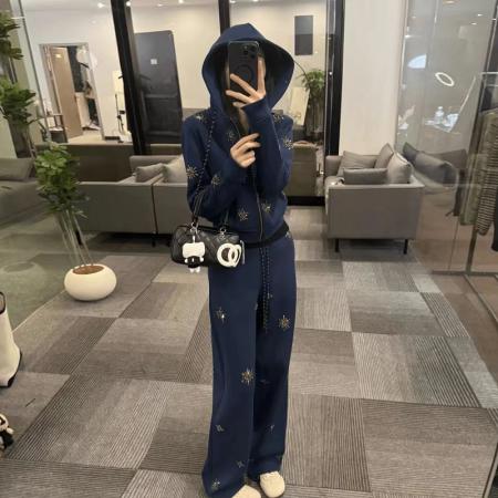 FA52845# 慵懒风高级感穿搭套装女秋冬新款显瘦减龄时尚休闲潮流三件套  服裝批發女裝批發服飾貨源