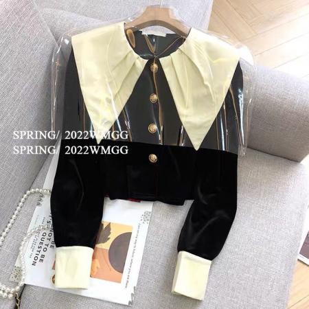 FA52860# 黑色丝绒衬衫...