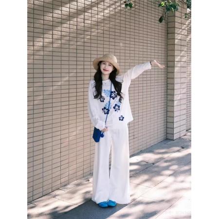 FA52873# 棉春装长袖T恤女宽松上衣印花  服裝批發女裝批發服飾貨源