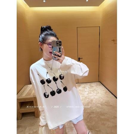 FA52874# 棉春装长袖T恤女宽松上衣印花  服裝批發女裝批發服飾貨源