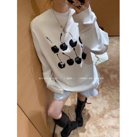 FA52874# 棉春装长袖T恤女宽松上衣印花  服裝批發女裝批發服飾貨源