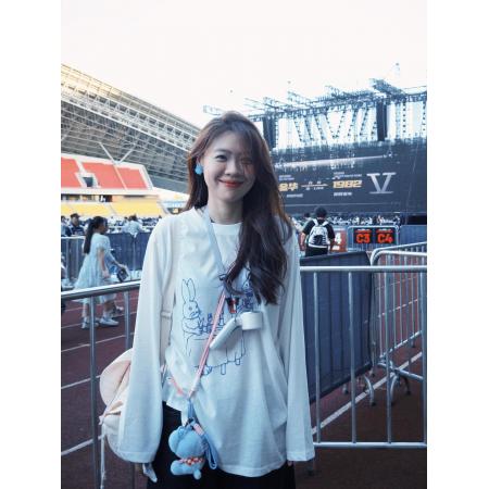 FA52880# 棉春装长袖T恤女宽松上衣印花  服裝批發女裝批發服飾貨源