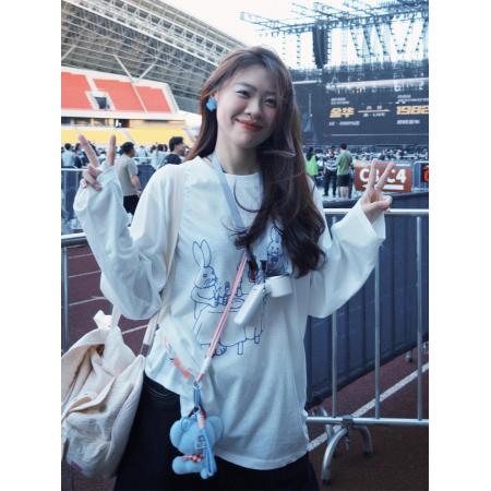 FA52880# 棉春装长袖T恤女宽松上衣印花  服裝批發女裝批發服飾貨源