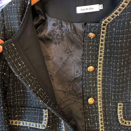 FA52890# 秋冬韩版外套法式轻奢名媛设计感小香风短外套粗花呢短款上衣  服裝批發女裝批發服飾貨源