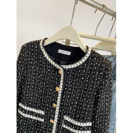 FA52892# 秋冬法式赫本风小香风外套高级感女新款春秋气质黑色短款  服裝批發女裝批發服飾貨源