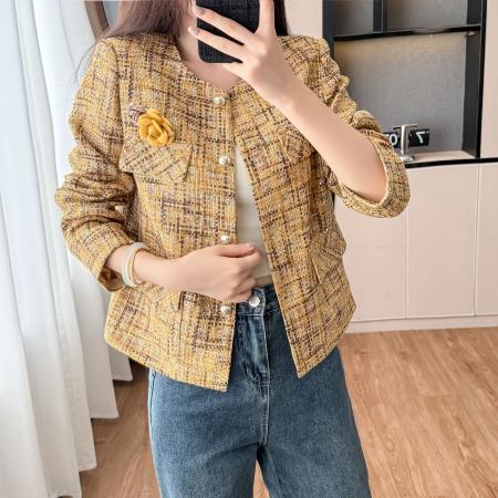 FA52896# 小香风外套女秋高级感上衣+网纱蓬蓬蛋糕裙法式半身裙  服裝批發女裝批發服飾貨源