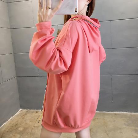 FA52905# 棉春秋洋气中长款连帽韩版宽松慵懒风卫衣女 服裝批發女裝批發服飾貨源
