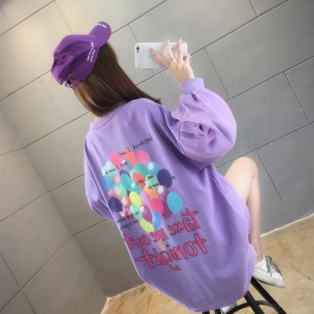 FA52907# 棉春秋韩版设计感网纱拼接泡泡袖长袖卫衣女 服裝批發女裝批發服飾貨源