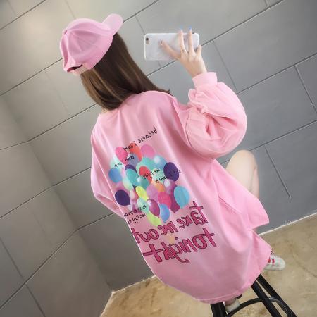 FA52907# 棉春秋韩版设计感网纱拼接泡泡袖长袖卫衣女 服裝批發女裝批發服飾貨源