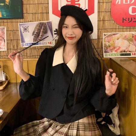 FA52958# 早春新款大码女装法式复古短款上衣别致长袖衬衫  服裝批發女裝批發服飾貨源