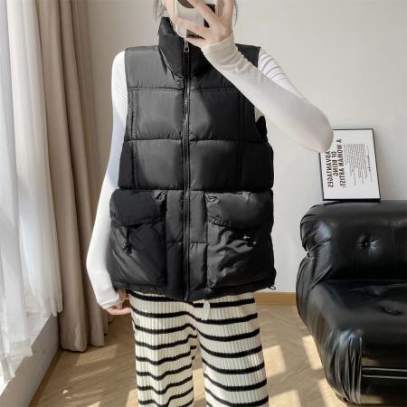 FA52979# 大码女装秋冬季新款胖妹妹显瘦棉马甲显瘦减龄羽绒棉外套  服裝批發女裝批發服飾貨源