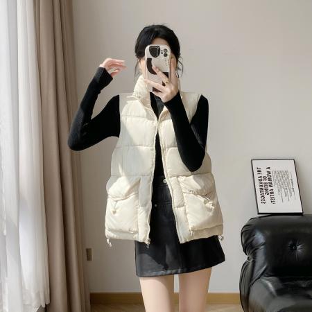 FA52979# 大码女装秋冬季新款胖妹妹显瘦棉马甲显瘦减龄羽绒棉外套  服裝批發女裝批發服飾貨源