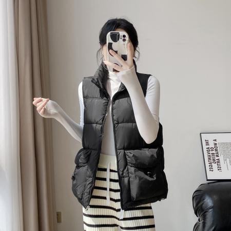 FA52979# 大码女装秋冬季新款胖妹妹显瘦棉马甲显瘦减龄羽绒棉外套  服裝批發女裝批發服飾貨源