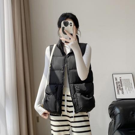 FA52979# 大码女装秋冬季新款胖妹妹显瘦棉马甲显瘦减龄羽绒棉外套  服裝批發女裝批發服飾貨源