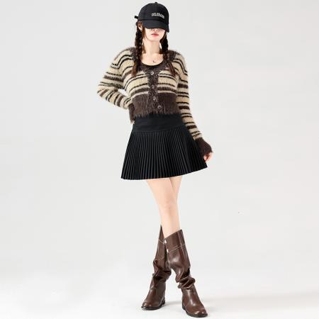 FA52994# 毛呢百褶秋冬韩风显瘦百搭防走光短裤超短半身裙裙子女  服裝批發女裝批發服飾貨源