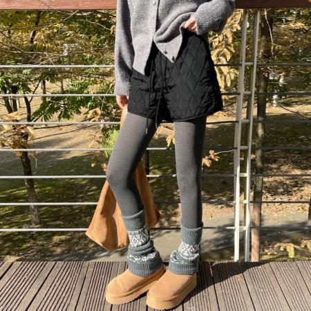 FA52996# 菱形格纹短裤女秋冬季新款宽松显瘦小个子夹棉保暖热裤  服裝批發女裝批發服飾貨源