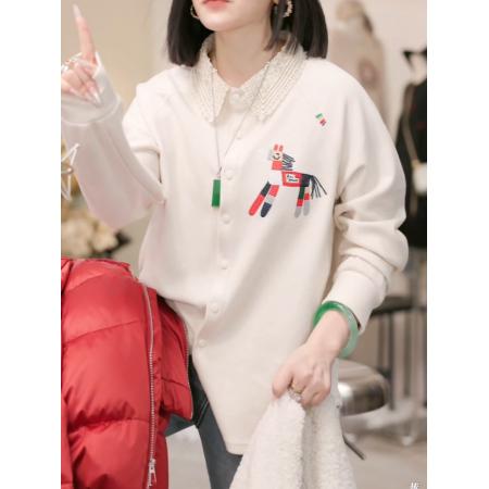 FA53010# 白色钩花翻领长袖衬衫女秋冬季新款超好看高级时尚漂亮单排扣上衣  服裝批發女裝批發服飾貨源