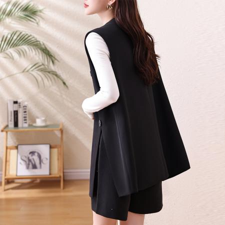 FA53016# 西装马甲女春新款大码坎肩宽松时尚胖mm潮流马甲  服裝批發女裝批發服飾貨源