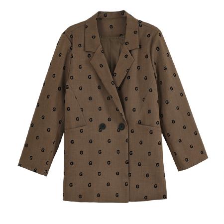 FA53018# 大码设计感西装外套女春新款胖mm宽松开衩气质显瘦西服外套  服裝批發女裝批發服飾貨源