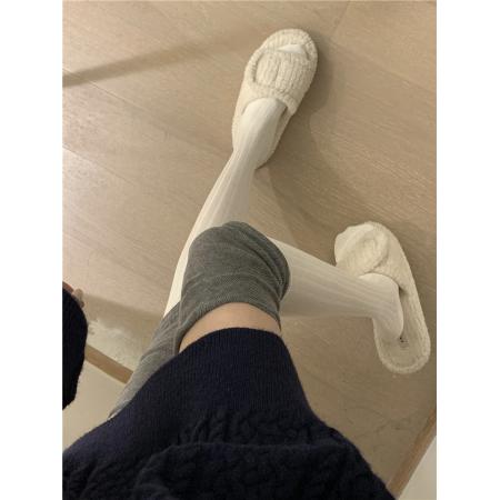 FA53029# 撞色拼接长筒袜女ins保暖过膝高筒新款堆堆袜  服裝批發女裝批發服飾貨源