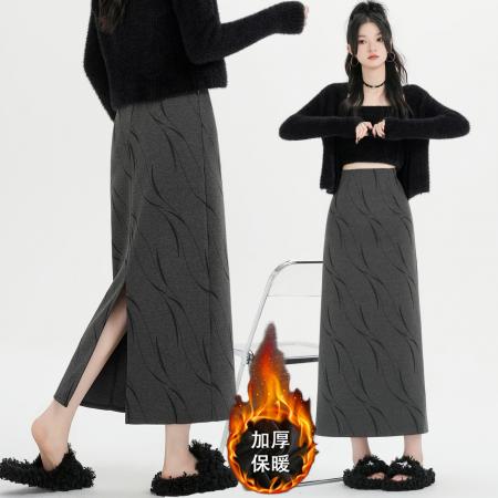 FA53039# 加厚感复古毛呢半身裙女新款冬季显瘦高腰半裙直筒裙女  服裝批發女裝批發服飾貨源